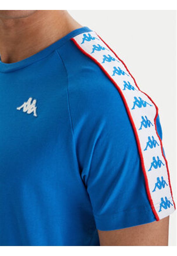 Kappa T-Shirt Banda Coen 303UV10 Niebieski Slim Fit. Kolor: niebieski. Materiał: bawełna