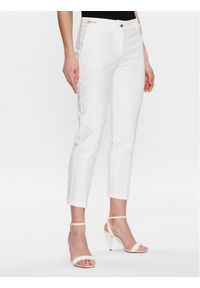 Morgan Spodnie materiałowe 231-PRAZY.F Biały Slim Fit. Kolor: biały. Materiał: materiał, bawełna