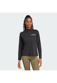 Adidas - Koszulka Terrex Multi Climacool 1/2 Zip Long Sleeve. Kolor: czarny. Długość rękawa: długi rękaw. Technologia: ClimaCool (Adidas)