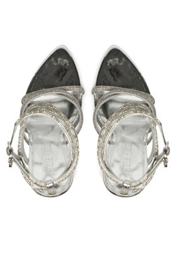 Steve Madden Sandały Sky High SM11003639 Srebrny. Kolor: srebrny. Materiał: materiał