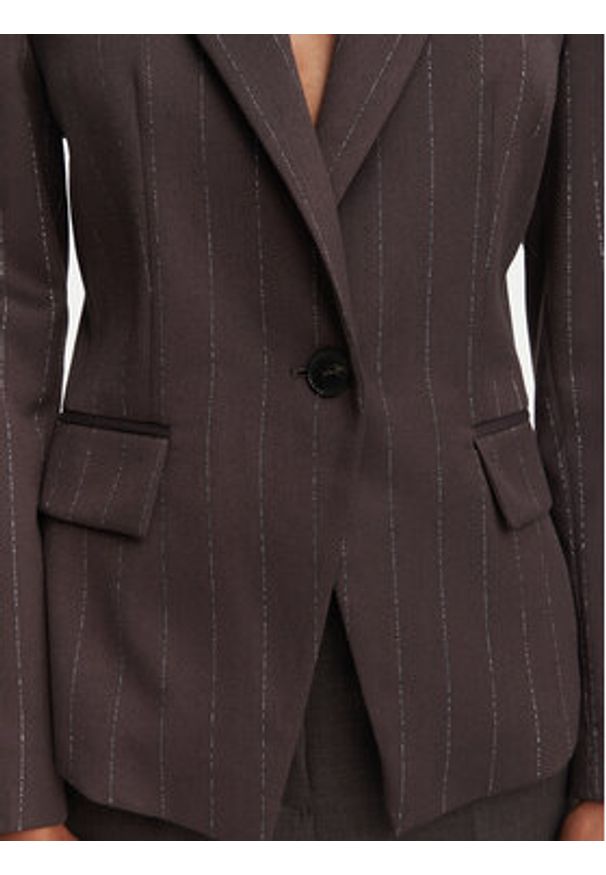 Marella Marynarka Fasto 2625046201 Brązowy ciemny Regular Fit. Kolor: brązowy. Materiał: syntetyk