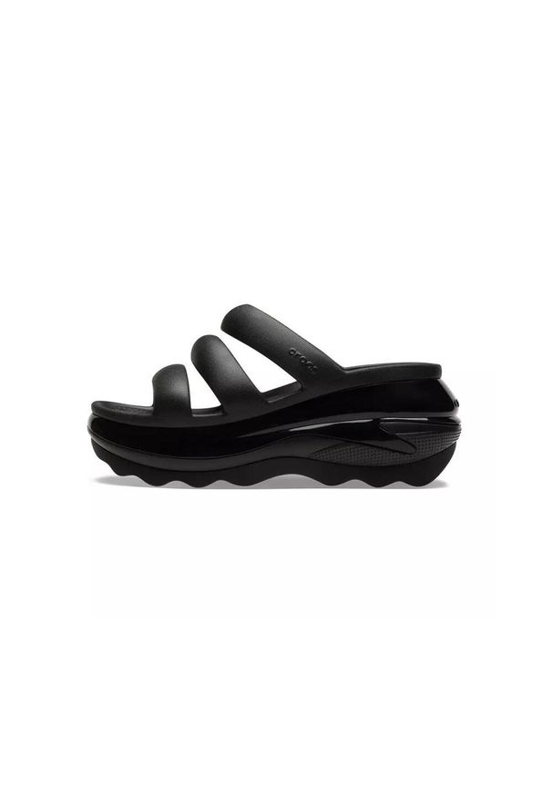 Klapki damskie Crocs Mega Crush Triple Strap. Kolor: czarny. Materiał: materiał, syntetyk