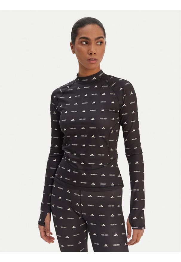 Adidas - adidas Bluzka Moon Boot JM6507 Czarny Slim Fit. Kolor: czarny. Materiał: syntetyk