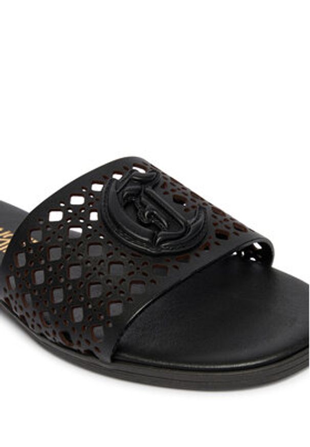 Just Cavalli Klapki 80RA3S82 ZPB95 Czarny. Kolor: czarny. Materiał: skóra