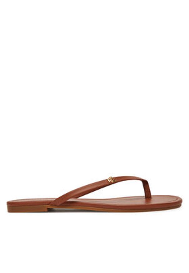 Lauren Ralph Lauren - LAUREN RALPH LAUREN Japonki Raquel 802953931006 Brązowy. Kolor: brązowy. Materiał: skóra
