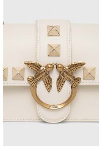Pinko torebka skórzana kolor biały. Kolor: biały. Materiał: skórzane #7