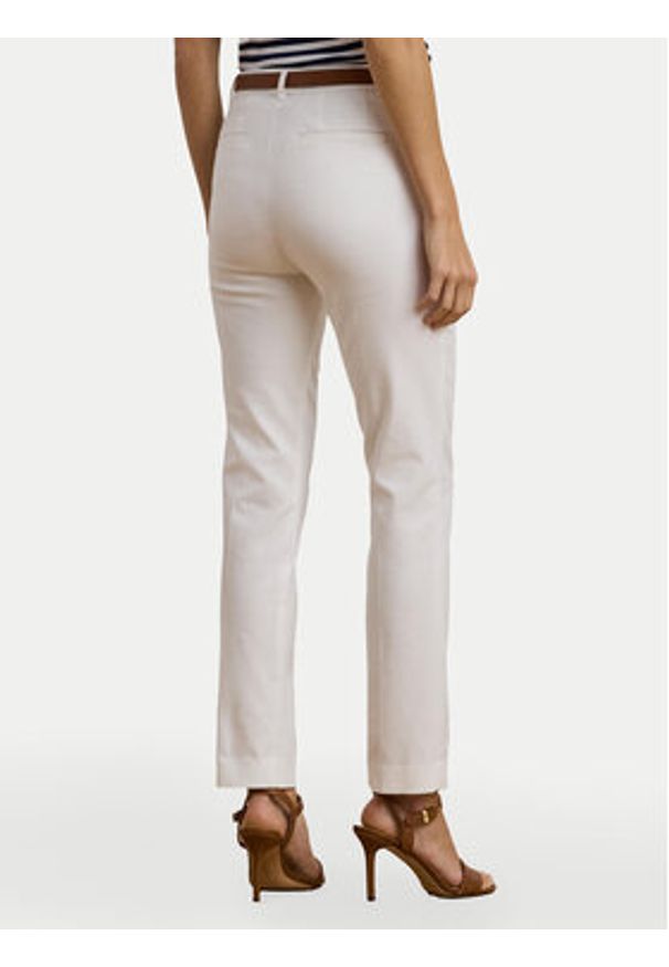 Lauren Ralph Lauren - LAUREN RALPH LAUREN Spodnie materiałowe 200811955005 Biały Skinny Fit. Kolor: biały. Materiał: bawełna