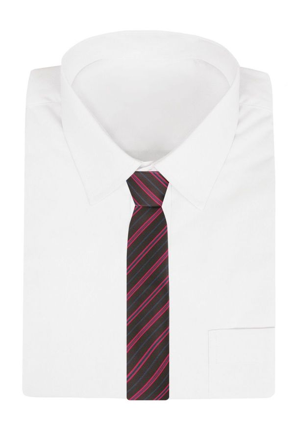 Krawat Męski - Angelo di Monti - Brązowy w Prążki. Kolor: brązowy, beżowy, wielokolorowy. Materiał: tkanina. Wzór: prążki. Styl: elegancki, wizytowy