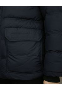 Granatowa, Ocieplana Kurtka Zimowa z Kapturem - Gustaff. Typ kołnierza: kaptur. Kolor: niebieski. Materiał: tkanina, poliester. Sezon: zima #3