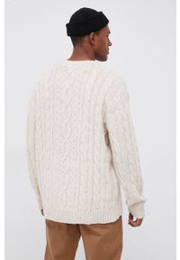 Levi's® - Levi's Sweter wełniany męski kolor beżowy ciepły. Okazja: na spotkanie biznesowe. Kolor: beżowy. Materiał: wełna. Wzór: ze splotem. Styl: biznesowy #3
