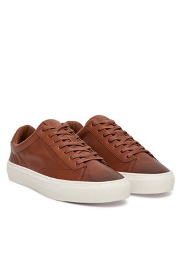 TOMMY HILFIGER - Tommy Hilfiger Sneakersy Premium Dress Cupsole Cognac FM0FM05771 Brązowy. Kolor: brązowy. Materiał: skóra