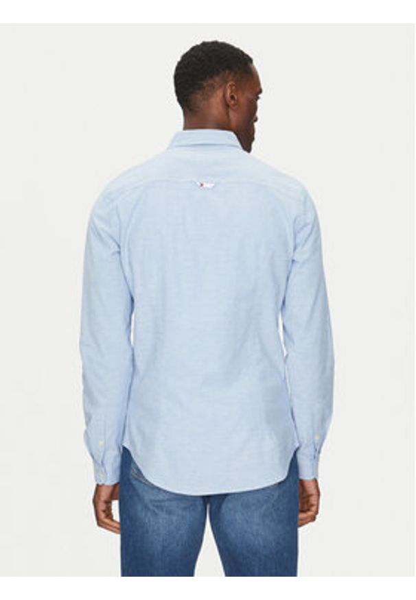 Tommy Jeans Koszula Stretch Oxford DM0DM09594 Błękitny Slim Fit. Kolor: niebieski. Materiał: bawełna