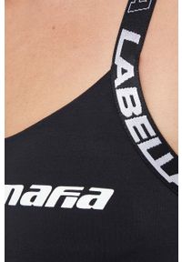 LABELLAMAFIA - LaBellaMafia top i szorty treningowe Waves kolor czarny. Kolor: czarny. Materiał: skóra, dzianina #5