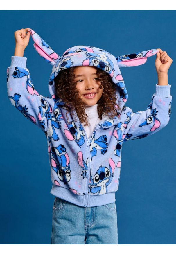 Sinsay - Bluza z uszami Stitch - niebieski. Kolor: niebieski