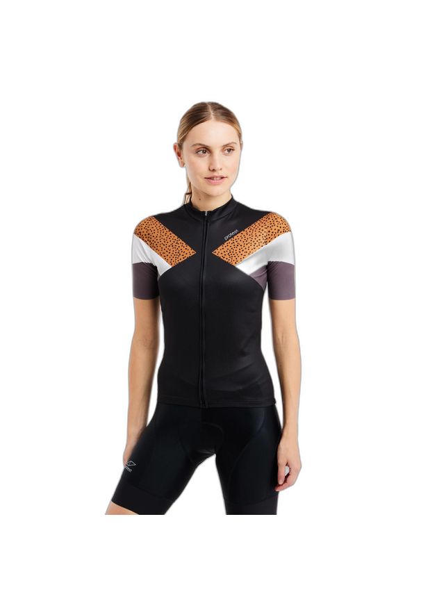 Damska koszulka kolarska z krótkim rękawem Protest Prtotago. Kolor: czarny. Długość rękawa: krótki rękaw. Długość: krótkie. Sport: kolarstwo
