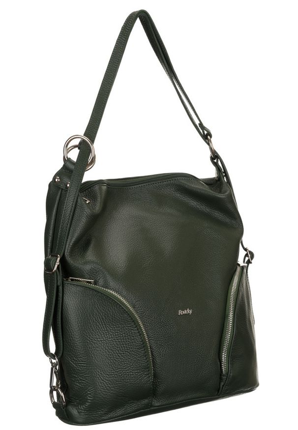 ROVICKY - Shopperka skórzana Rovicky TWR-160 zielona. Kolor: zielony. Materiał: skórzane