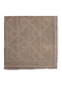 Calvin Klein Chusta Emblem Aop Contrast Lw Square Sc LV04F8077G Beżowy. Kolor: beżowy. Materiał: materiał #3