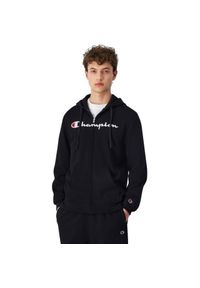 Bluza męska Champion Full Zip Hoodie. Typ kołnierza: kaptur. Kolor: czarny. Materiał: bawełna, dresówka
