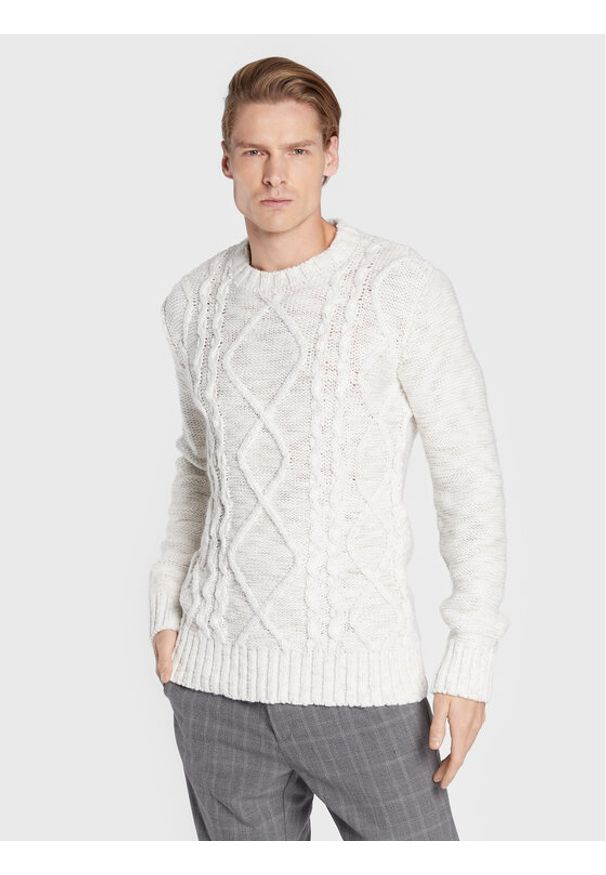 Bomboogie Sweter MM 7702 T KSU1 Biały Regular Fit. Kolor: biały. Materiał: syntetyk