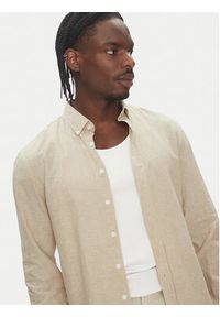 Lindbergh Koszula 30-203344B Beżowy Relaxed Fit. Kolor: beżowy. Materiał: bawełna