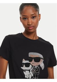 Karl Lagerfeld - KARL LAGERFELD T-Shirt Ikonik 2.0 230W1772 Czarny Regular Fit. Typ kołnierza: dekolt w karo. Kolor: czarny. Materiał: bawełna #4