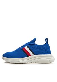 TOMMY HILFIGER - Tommy Hilfiger Sneakersy Modern Runner Knit Stripes Ess FM0FM04798 Niebieski. Kolor: niebieski