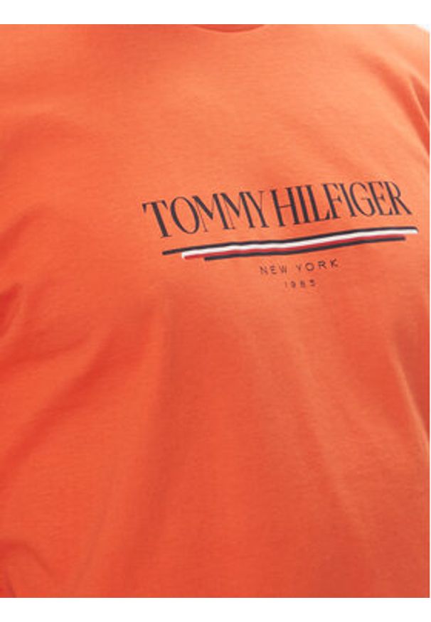 TOMMY HILFIGER - Tommy Hilfiger T-Shirt Brand Love MW0MW40324 Pomarańczowy Regular Fit. Kolor: pomarańczowy. Materiał: bawełna
