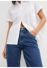 bonprix - Bluzka z krótkim rękawem z mieszanki bawełny ze stretchem. Kolor: biały. Materiał: bawełna. Długość rękawa: krótki rękaw. Długość: krótkie #3