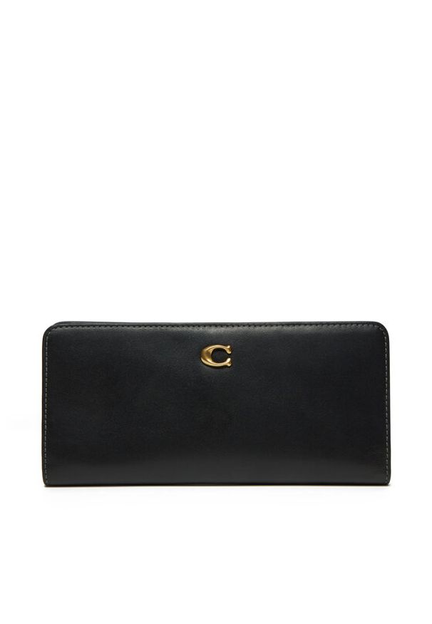 Coach Portfel CZ096 Czarny. Kolor: czarny. Materiał: skóra