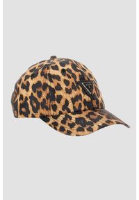 Guess - GUESS Leopardowa damska czapka z daszkiem. Kolor: brązowy