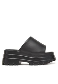 DeeZee Klapki 8602-1A Czarny. Kolor: czarny. Materiał: skóra