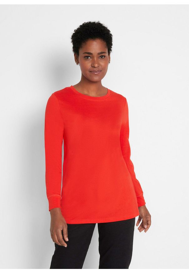 bonprix - Długa koszulka z okrągłym dekoltem i długim rękawem (zestaw 5 szt.). Kolor: czarny. Długość rękawa: długi rękaw. Długość: długie