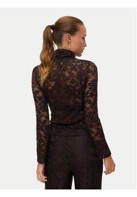 Vero Moda Bluzka Neline 10335562 Brązowy Slim Fit. Kolor: brązowy. Materiał: syntetyk