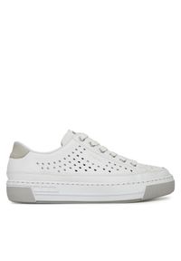 Rieker Sneakersy L8849-80 Biały. Kolor: biały. Materiał: skóra