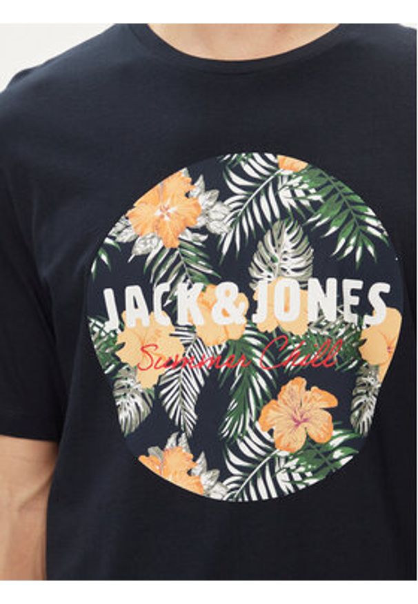 Jack & Jones - Jack&Jones T-Shirt Chill 12248072 Granatowy Standard Fit. Kolor: niebieski. Materiał: bawełna