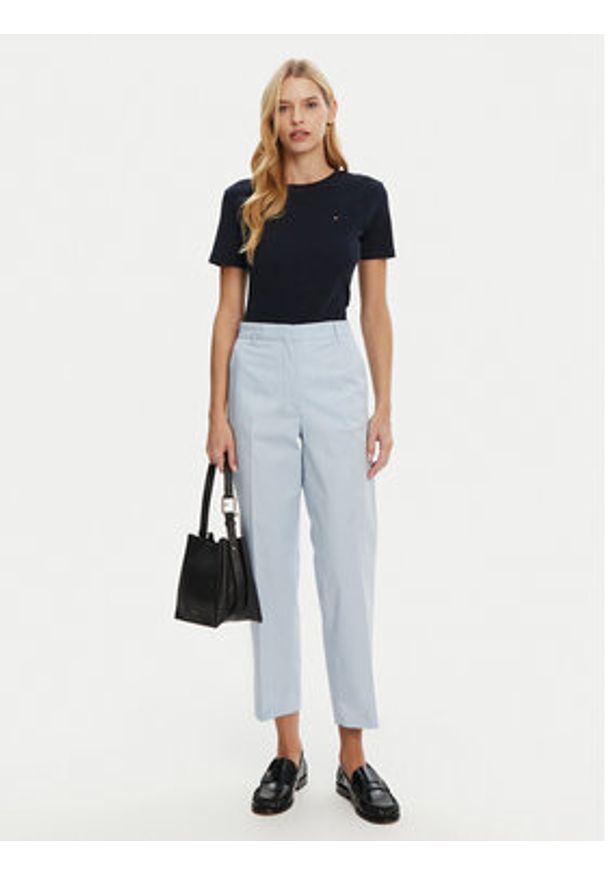TOMMY HILFIGER - Tommy Hilfiger Chinosy WW0WW40504 Błękitny Straight Fit. Kolor: niebieski. Materiał: bawełna, lyocell