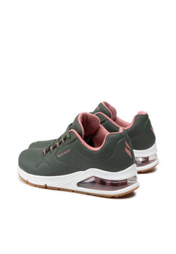 skechers - Skechers Sneakersy Uno 2 2nd Best 155542/OLV Zielony. Kolor: zielony. Materiał: skóra
