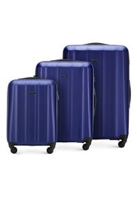 Wittchen - Zestaw walizek z polikarbonu fakturowanych. Kolor: niebieski. Materiał: guma. Styl: klasyczny #1