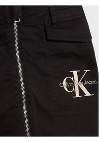 Calvin Klein Jeans Spódnica Monogram Off Placed IG0IG01824 Czarny Regular Fit. Kolor: czarny. Materiał: bawełna