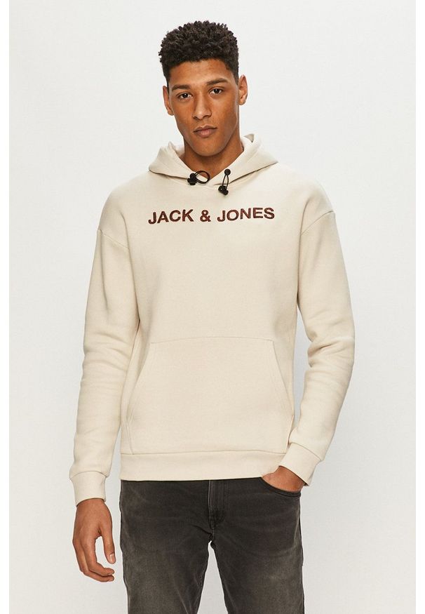 Jack & Jones - Bluza. Okazja: na co dzień. Kolor: szary. Materiał: dzianina. Wzór: gładki. Styl: casual