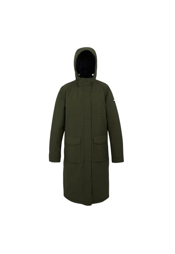 Regatta - Wodoodporna Kurtka Damska Yarli Longline. Kolor: wielokolorowy, biały, zielony, brązowy. Sport: turystyka piesza