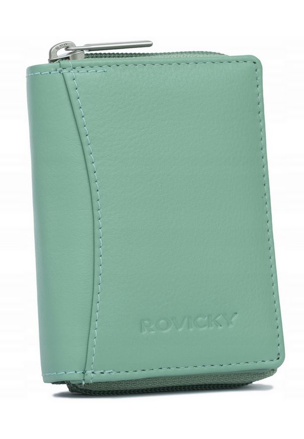 ROVICKY - Portfel damski Rovicky R-23-17-LFN j. zielony. Kolor: zielony. Materiał: skóra