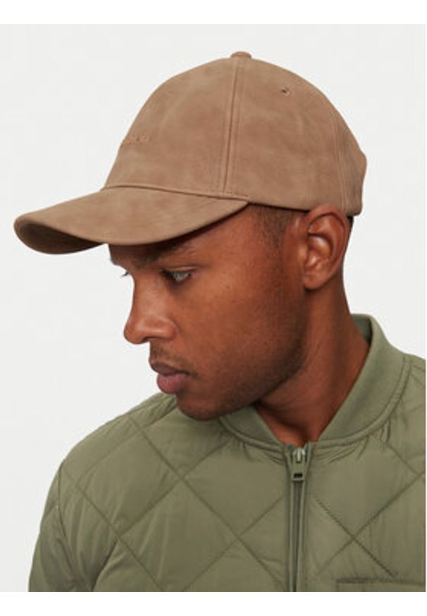 Calvin Klein Czapka z daszkiem K50K512632 Beżowy. Kolor: beżowy. Materiał: skóra