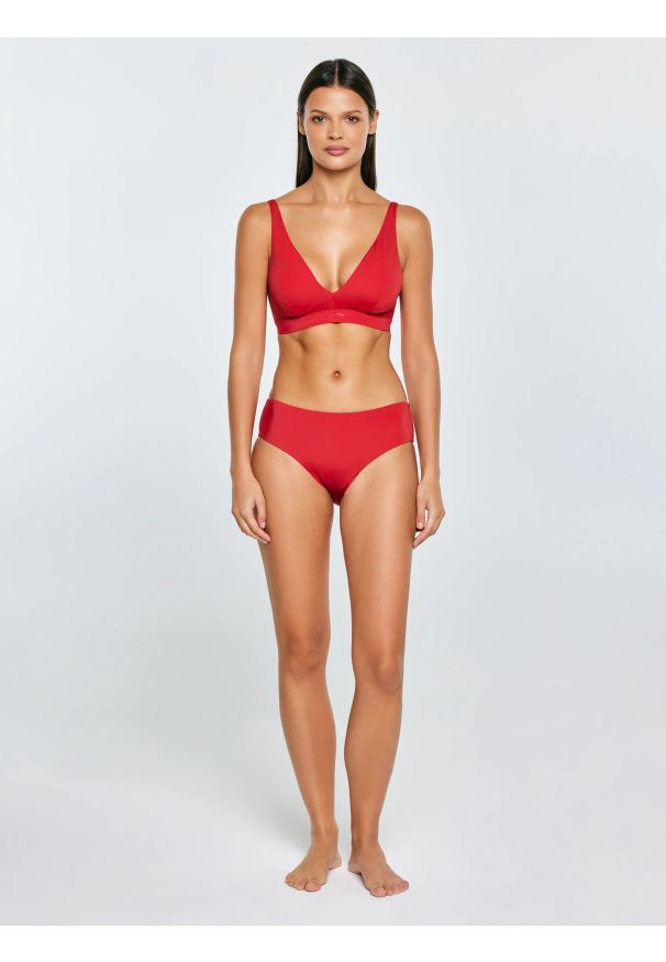 Big-Star - Dół od kostiumu kąpielowego czerwony Morrasa 603. Kolor: czerwony. Materiał: materiał. Wzór: nadruk