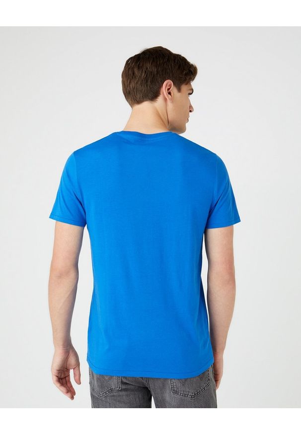 Wrangler - WRANGLER SS SIGN OFF TEE MĘSKI T-SHIRT KOSZULKA LOGO NAUTICAL BLUE W7C07D3V2 112146300