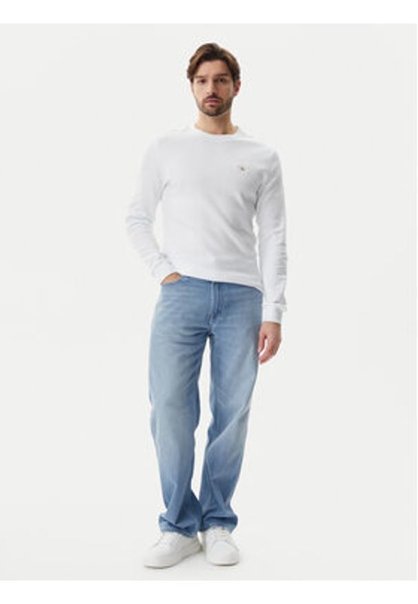 Calvin Klein Jeans Longsleeve J30J327117 Biały Regular Fit. Kolor: biały. Materiał: bawełna. Długość rękawa: długi rękaw