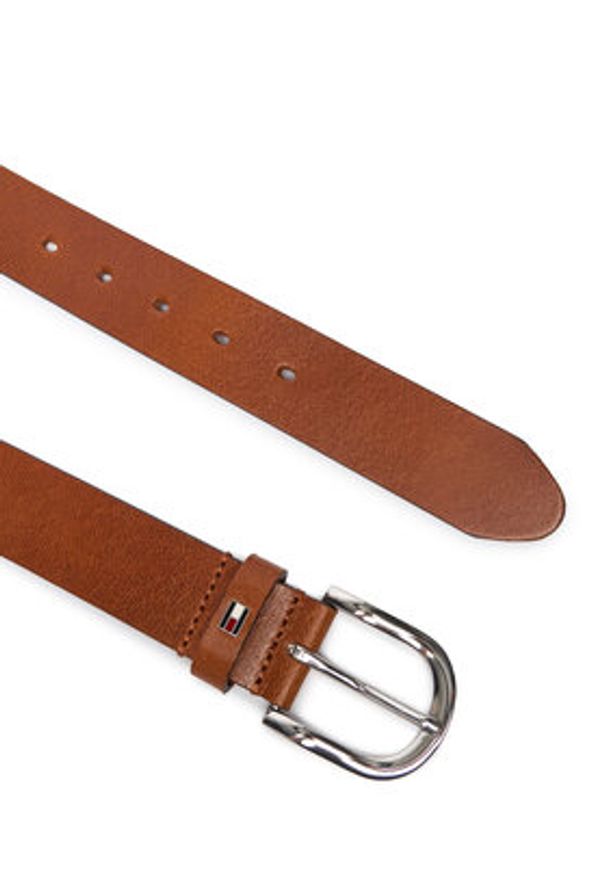 TOMMY HILFIGER - Tommy Hilfiger Pasek Damski New Danny Belt WW0WW11590 Brązowy. Kolor: brązowy. Materiał: skóra