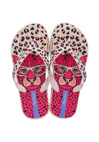 Ipanema Jr. Safari Fun klapki dziecięce beżowo-różowe 35-36. Kolor: wielokolorowy, czerwony, różowy. Wzór: motyw zwierzęcy. Styl: sportowy #1