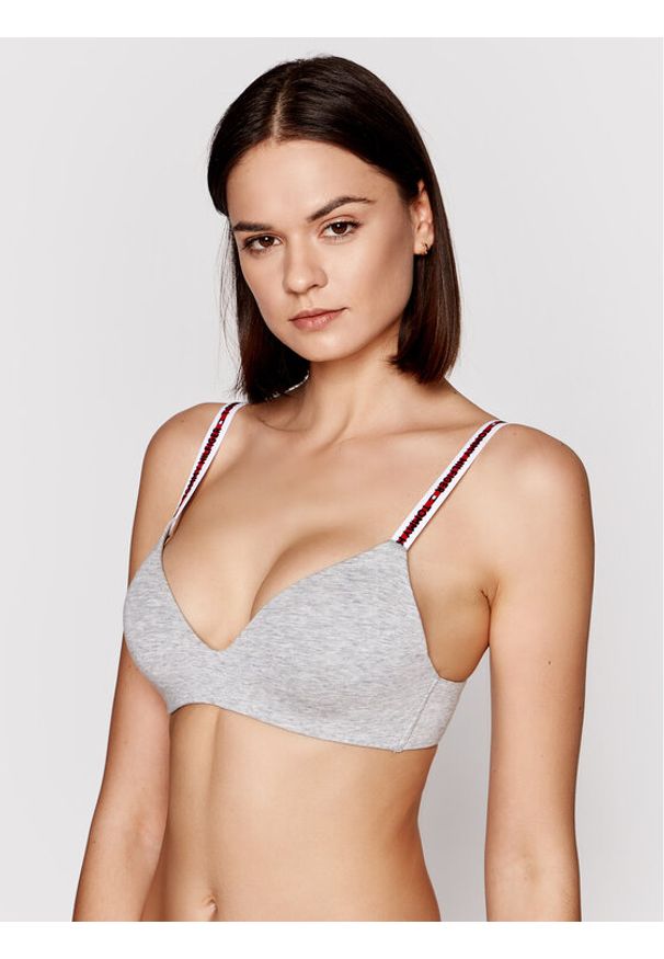 TOMMY HILFIGER - Tommy Hilfiger Biustonosz bezfiszbinowy Lighty Lined UW0UW02413 Szary. Kolor: szary. Materiał: bawełna