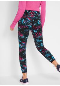 Legginsy sportowe, dł. 7/8, Level 1 bonprix czarny z nadrukiem. Kolor: czarny. Materiał: materiał. Wzór: nadruk. Styl: sportowy #3